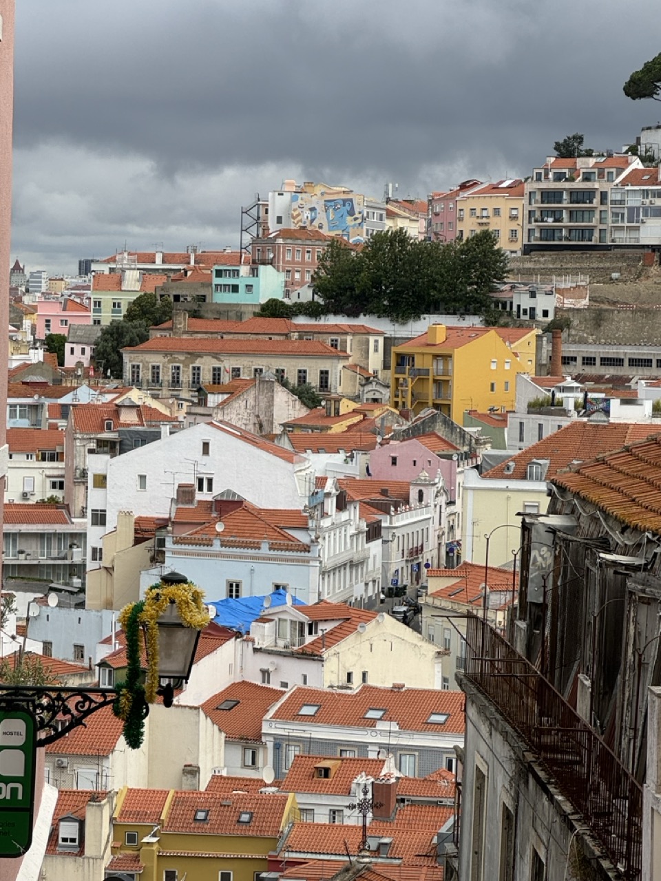 Steep hillside with houses in Lisbon