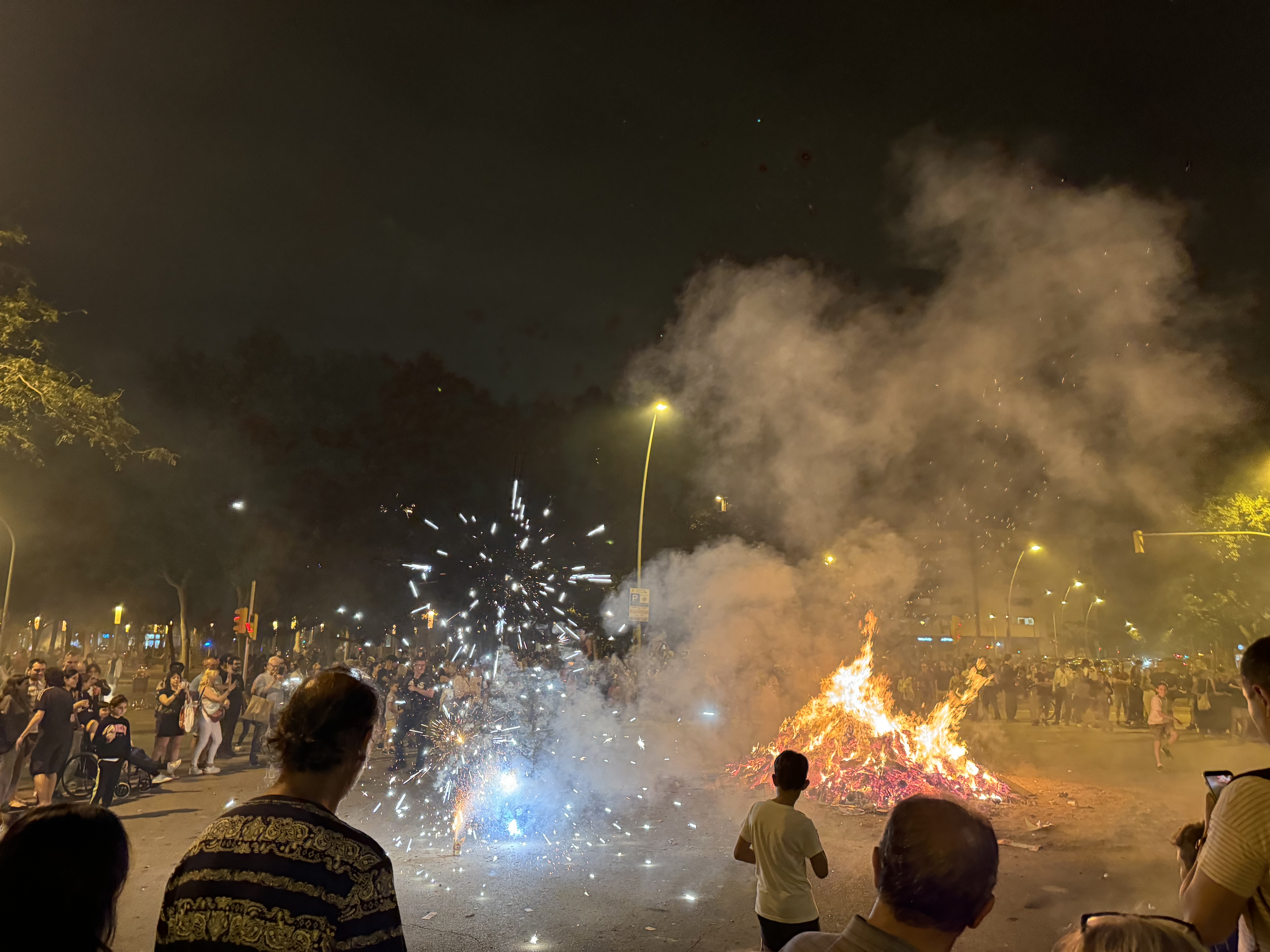 San Juan bonfire in the streets