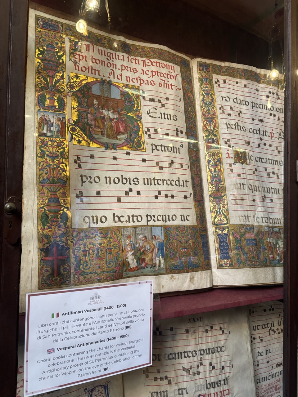 Choir book at the Basilica