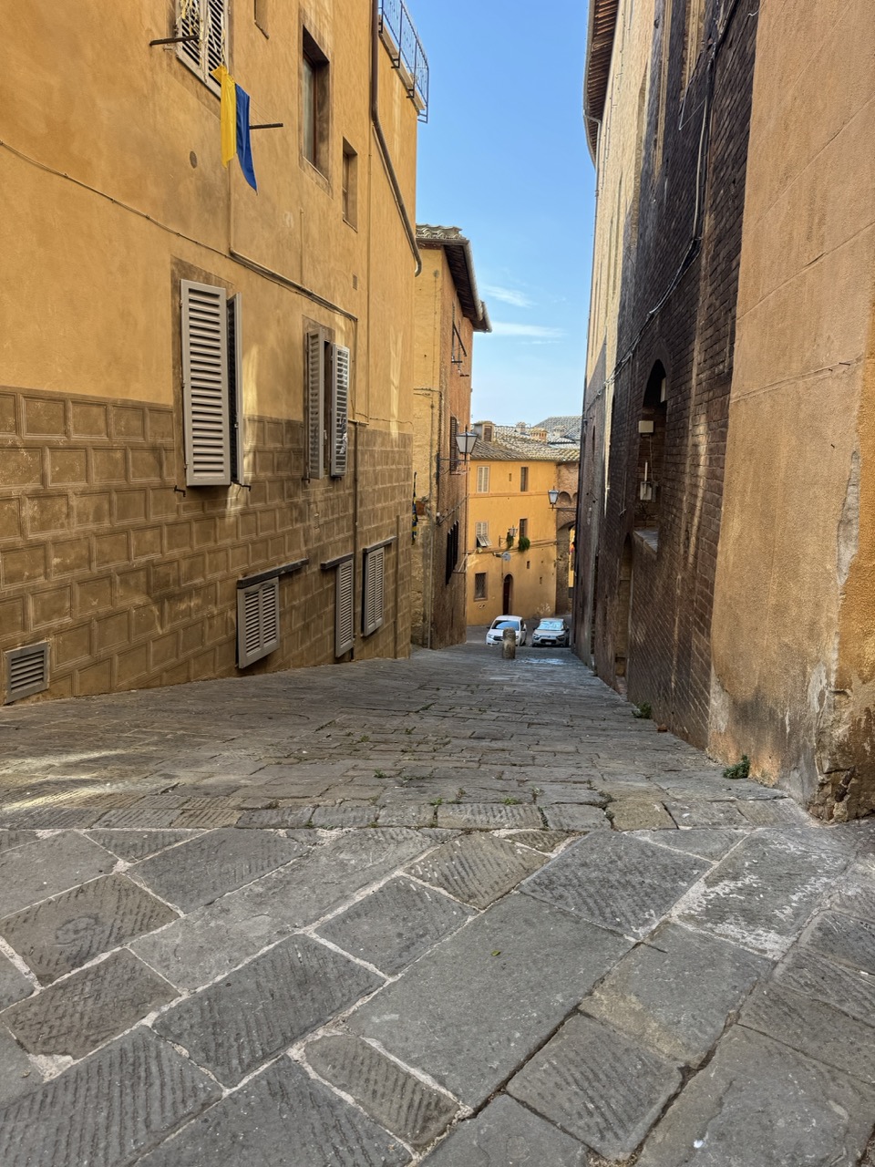 Steep streets in Siena