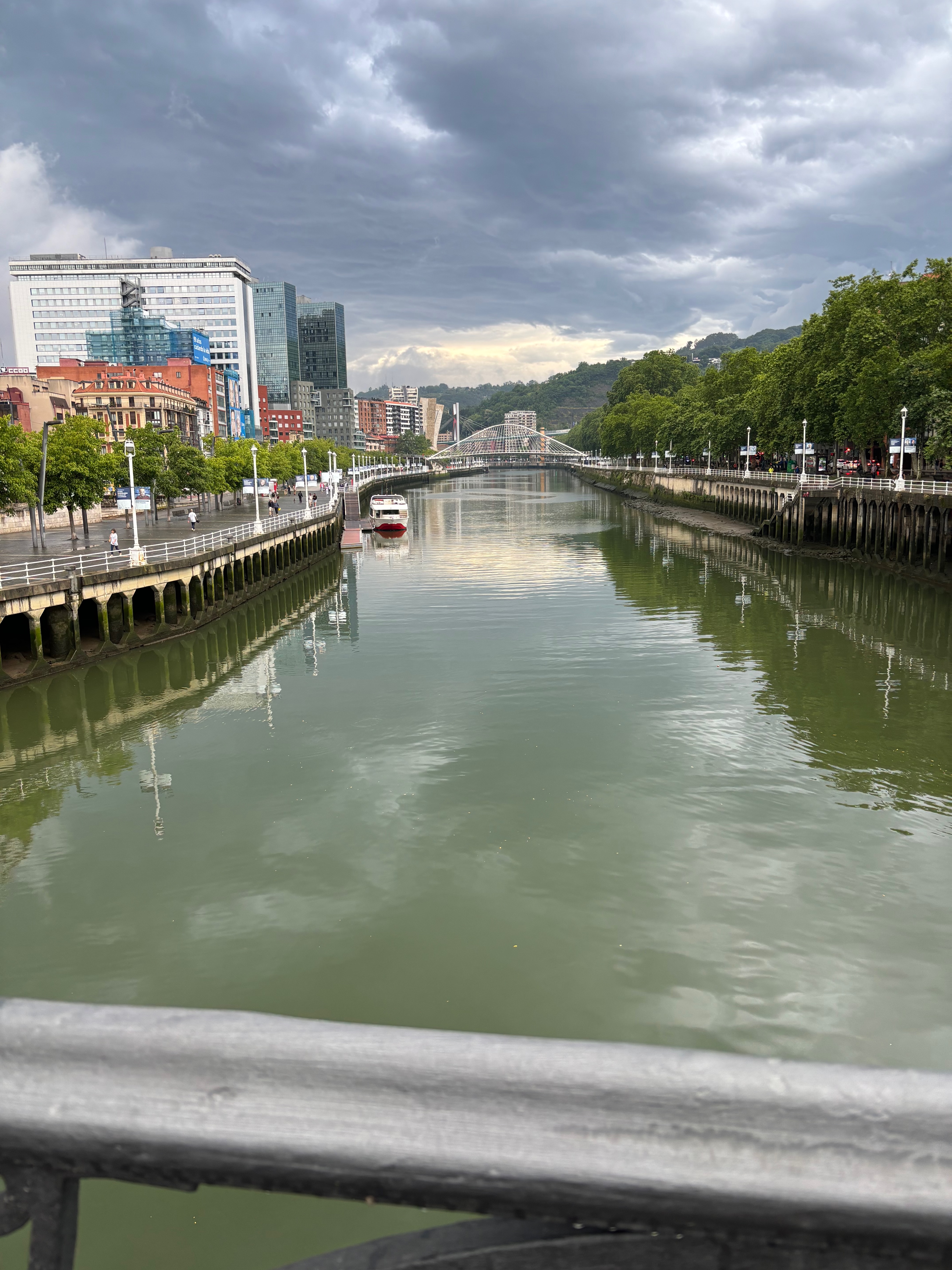 Crossing the Nervión River in Bilbao