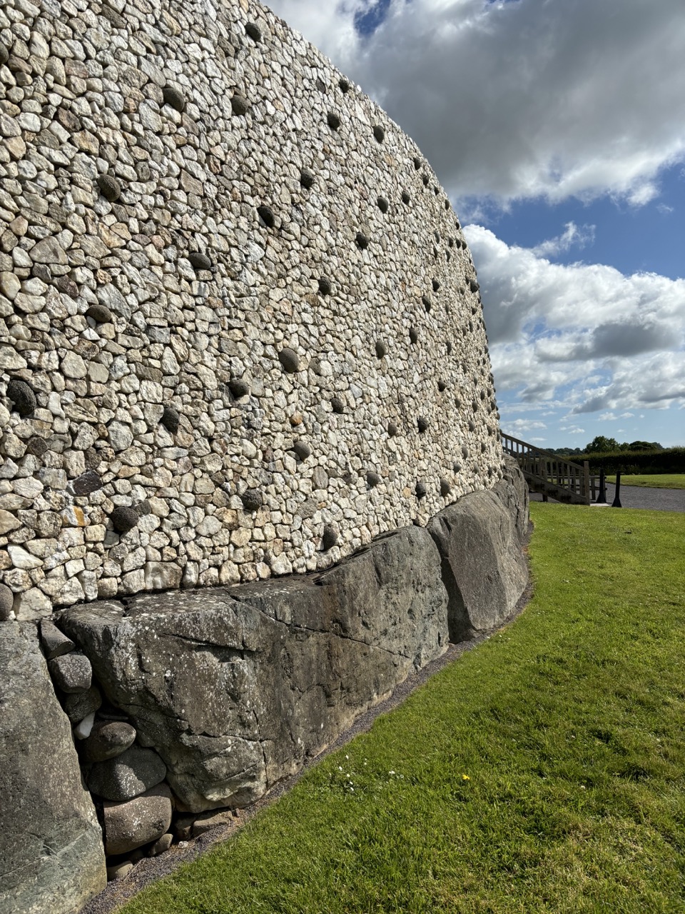 Reconstructed stone wall at Newgrange