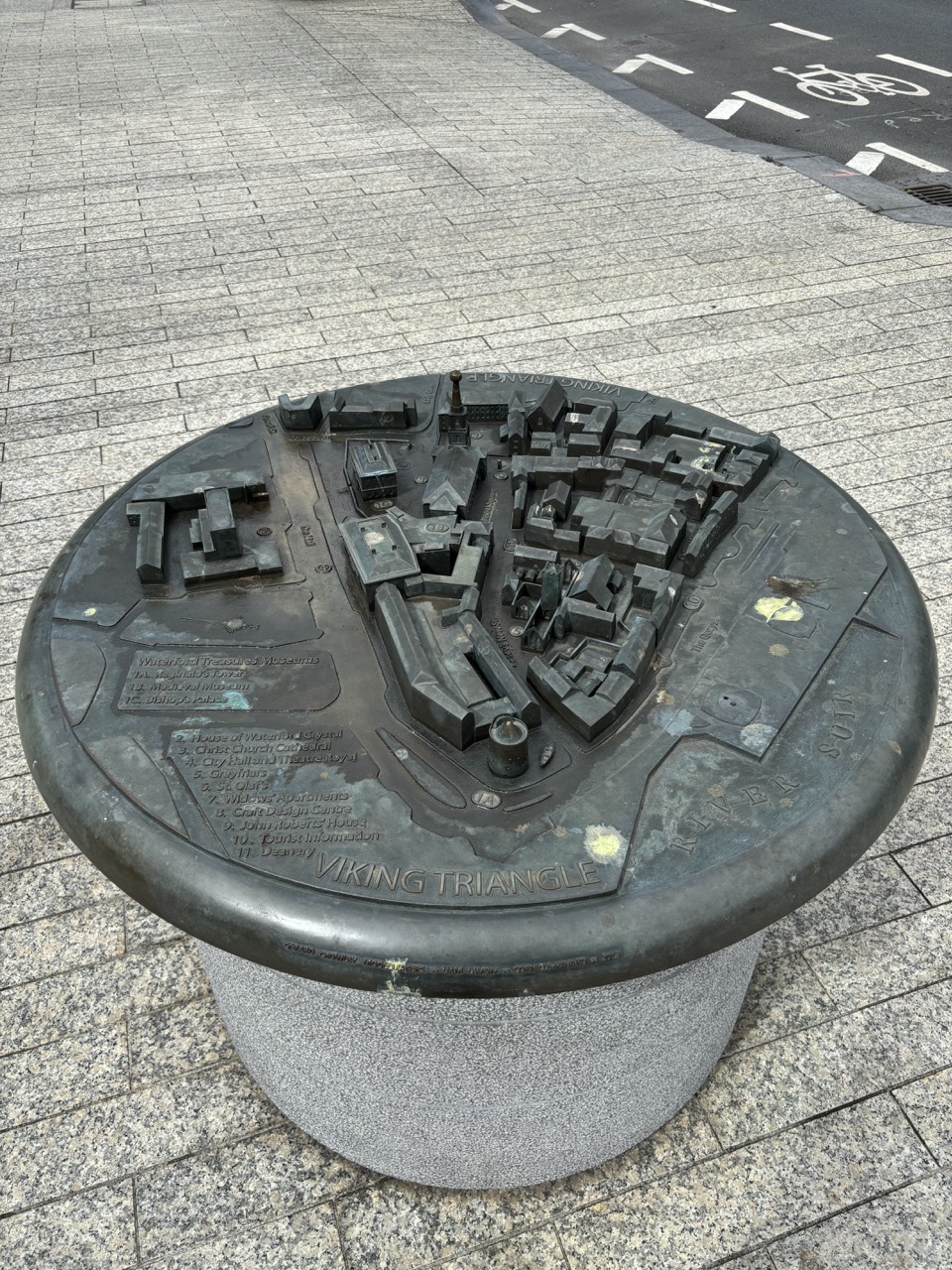 Sculpture showing Waterford town layout