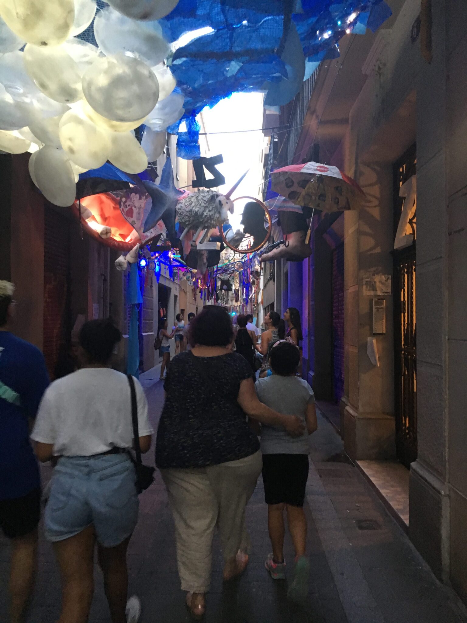 My ladies walking at Festa de Gràcia